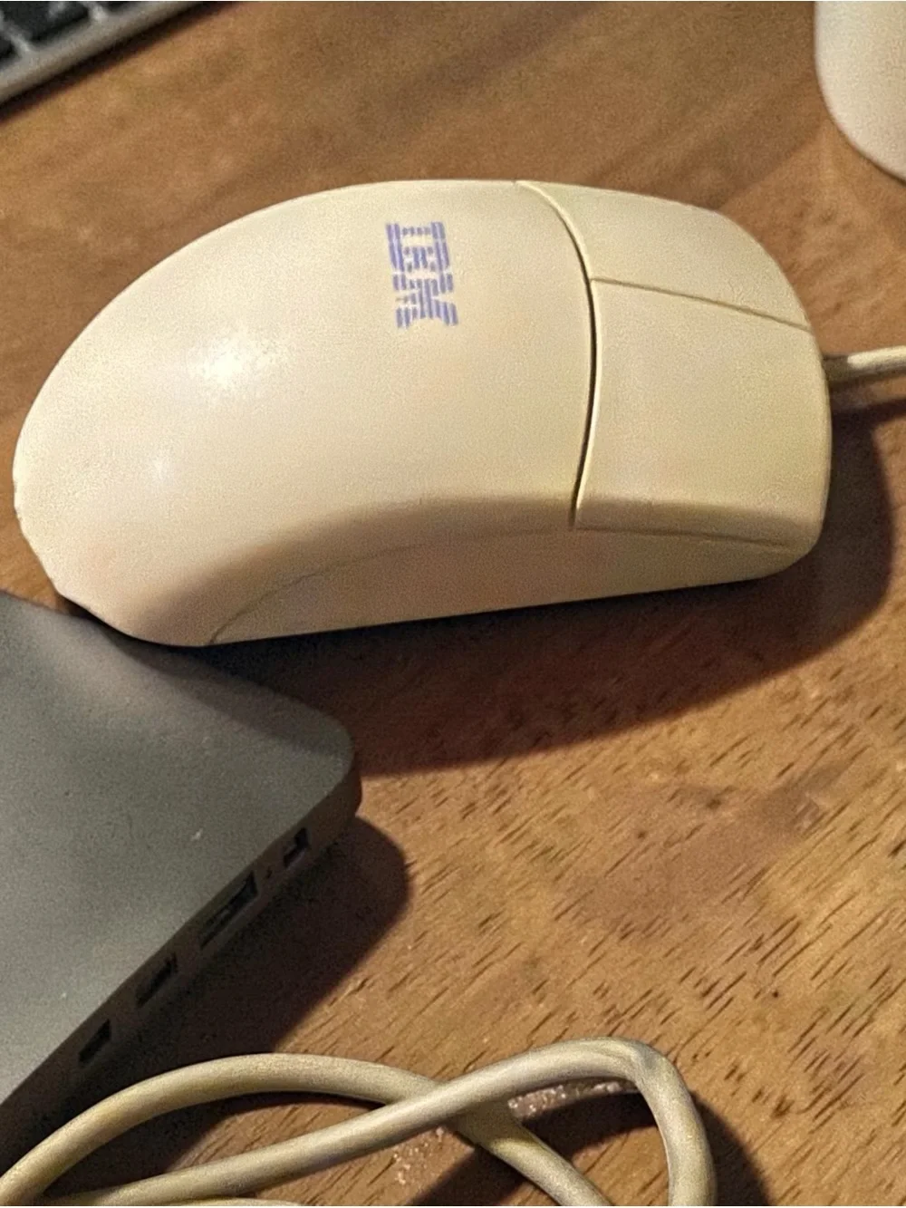 IBM Beige Wired Optical Mouse - Beige